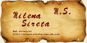 Milena Sireta vizit kartica